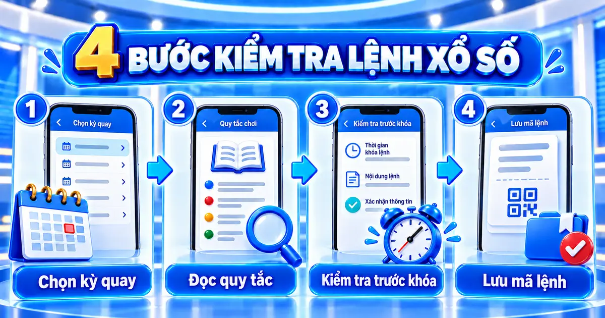Bốn bước chọn kỳ, đọc quy tắc, kiểm tra trước giờ khóa và lưu mã lệnh Xổ Số LLWIN