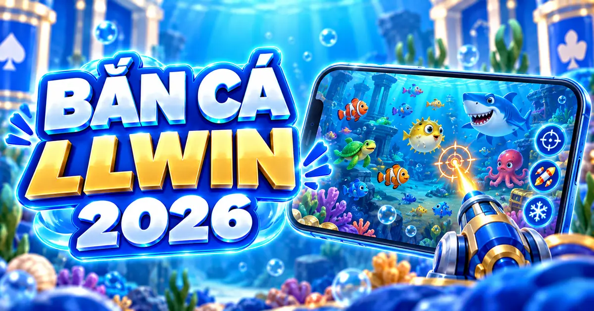 Game Bắn Cá LLWIN 2026 với giao diện đại dương và hệ thống ngắm mục tiêu