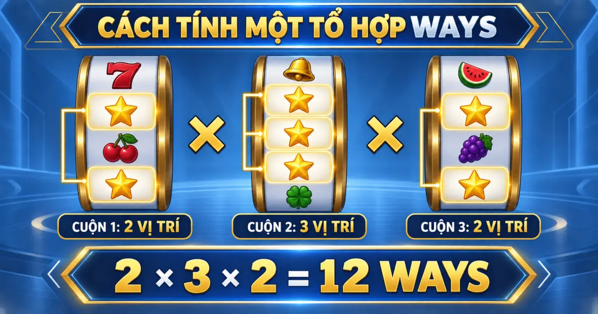 Ví dụ tính 12 Ways từ số vị trí khớp trên ba cuộn