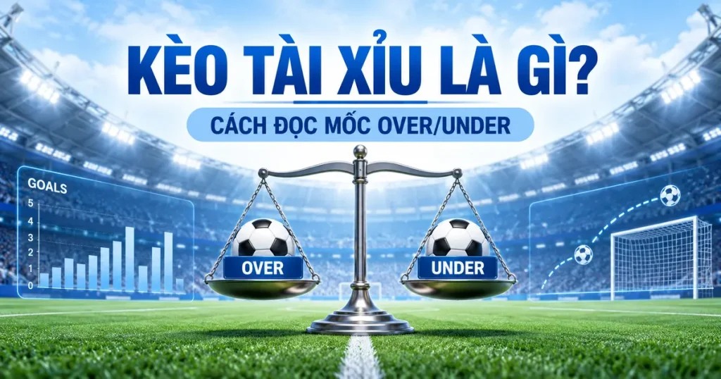 Minh họa kèo Tài Xỉu với hai lựa chọn Over và Under
