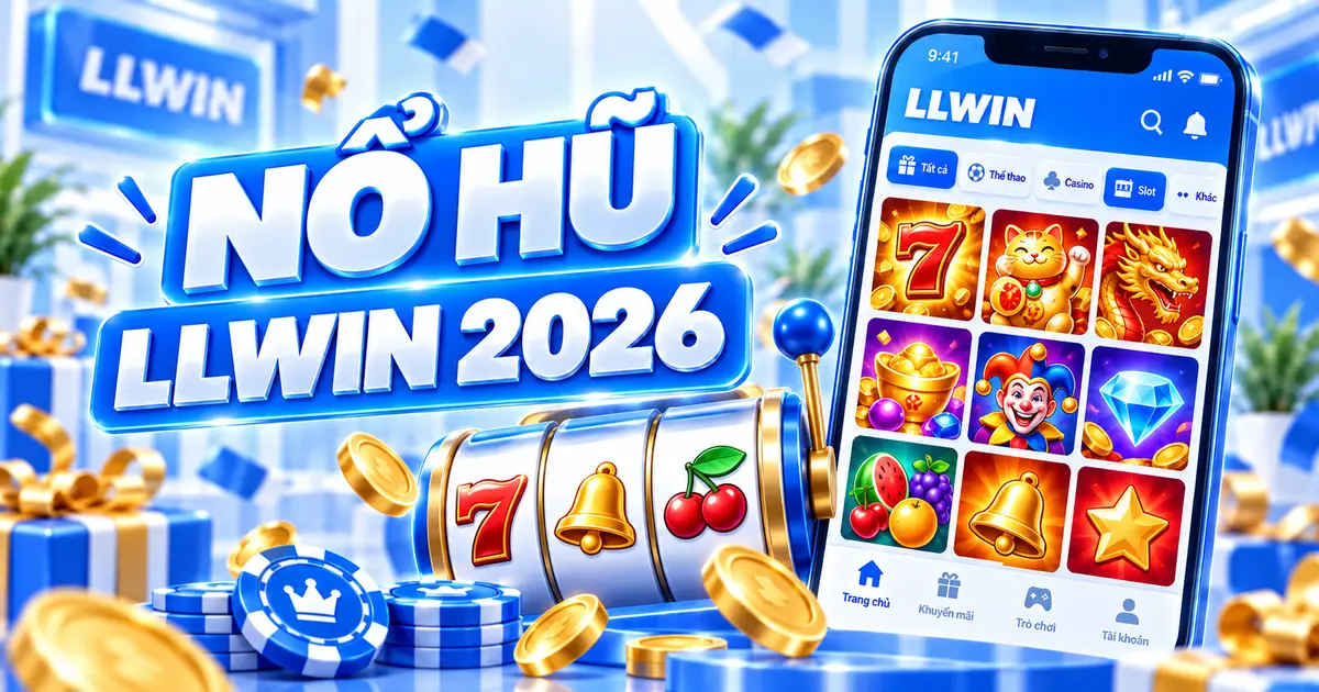 Sảnh nổ hũ LLWIN 2026 với giao diện trò chơi dạng slot trên điện thoại