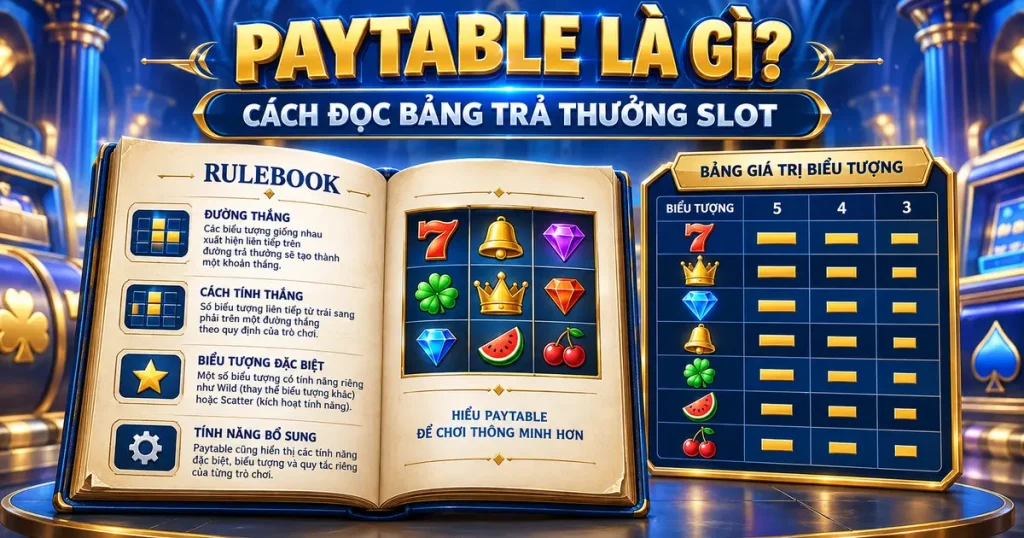 Paytable là gì - bảng trả thưởng trong game slot