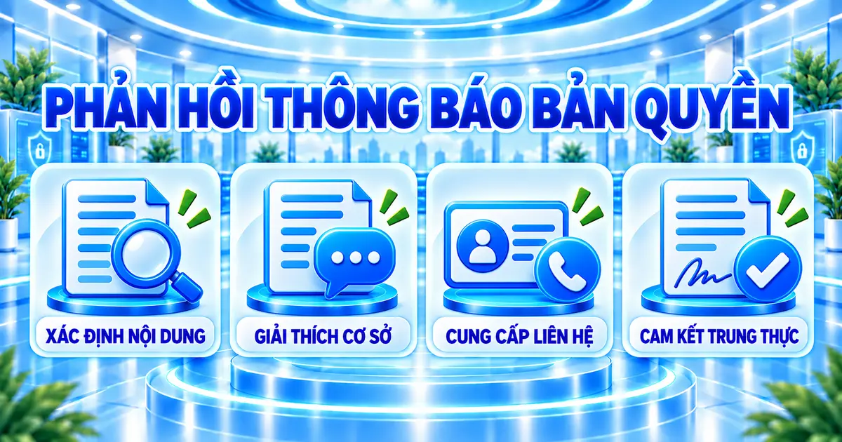 Các nội dung cần có khi phản hồi thông báo bản quyền