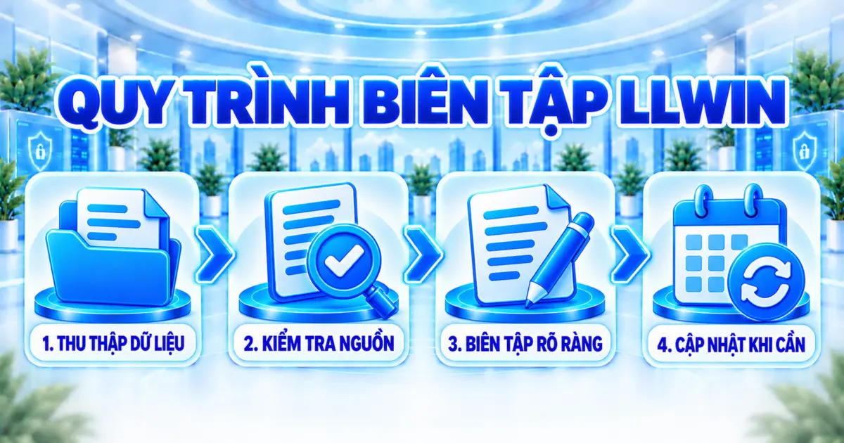 Quy trình biên tập nội dung LLWIN gồm bốn bước