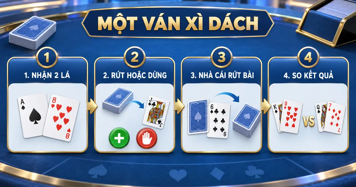 Quy trình nhận hai lá rút hoặc dừng nhà cái rút và so kết quả