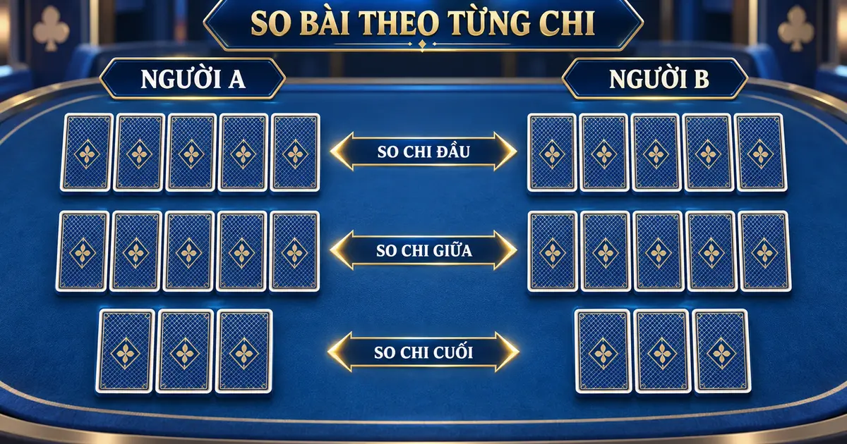 Hai người so lần lượt chi đầu chi giữa và chi cuối trong Mậu Binh