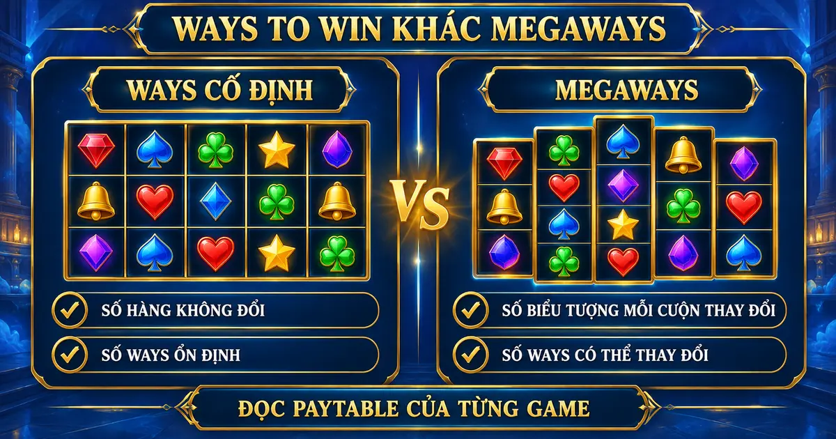 So sánh Ways to Win cố định và cơ chế Megaways